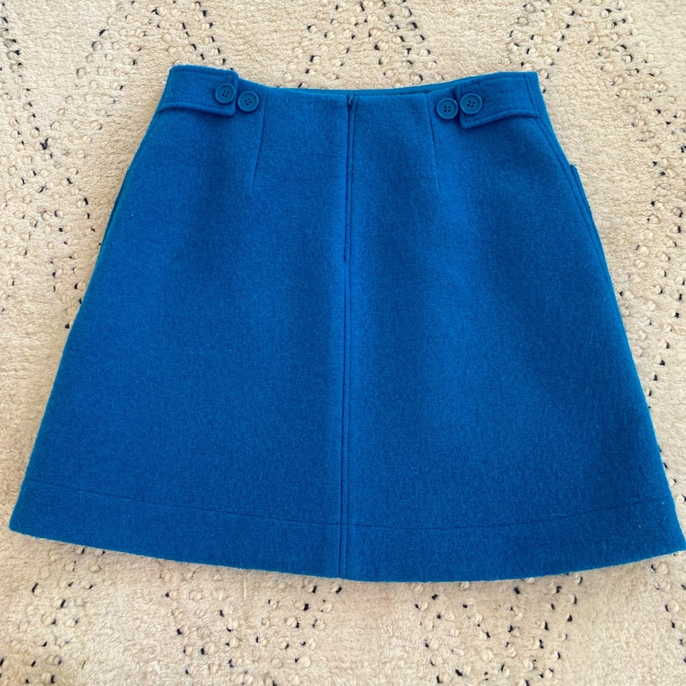 S COS Wool Blue Short Skirt with Pockets - Picture 3 of 5